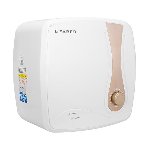 Faber Helios 15L Storage Water Heater | 5★ BEE | Auto Cutout | Warranty:5Y Tank,2Y Element & Product|8 Bar| Glassline Coating | Anti-Leak | PP Body | 2000W (15L)
