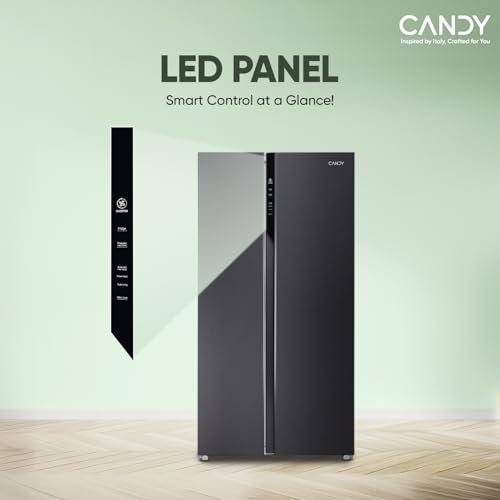 Candy Smart Choice 602 L Frost Free Side by Side Refrigerator with 100% Convertible Technology, Digital Control Panel and Magic Convertible Cooling 2-door (GE Black, CSS6600KS)