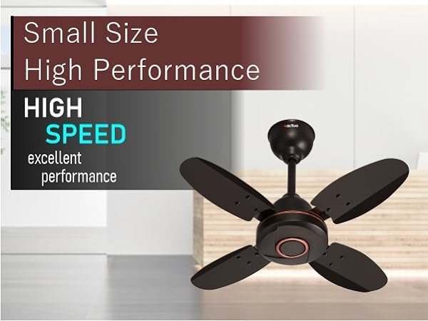 ACTIVA ORNET 600mm Ceiling Fan, 850 RPM High Speed Air Delivery with 4 Blades, Anti-Dust Coating, 2 Years Warranty - Smoke Brown