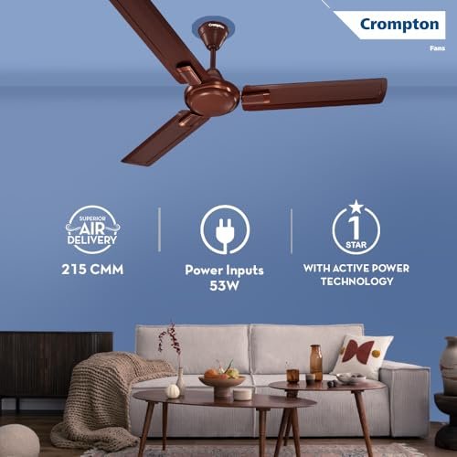 Crompton HIGHSPEED AMEO 1200mm (48 inch) Ceiling Fan (Brown Gold) Star rated energy efficient fan
