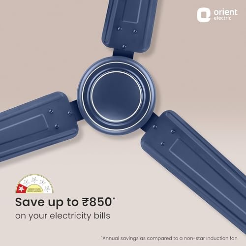 Orient Electric Apex-FX 1200mm Ceiling Fan for Home| BEE 1 Star Rated Energy Efficient Fan| Rust Resistant | Strong and Powerful Motor | 2 Years Warranty by Orient | Blue - Pack of 1