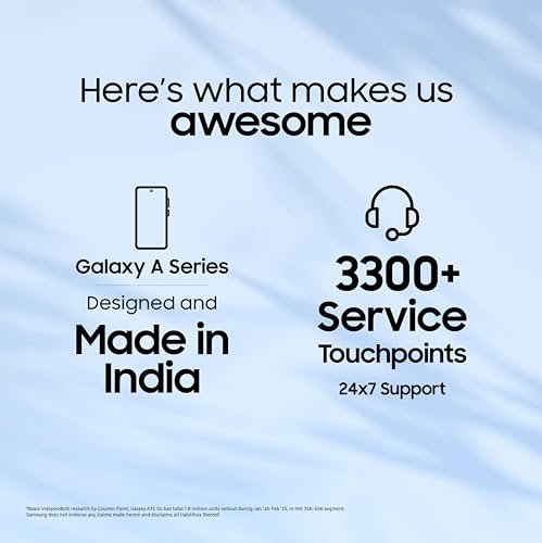 Samsung Galaxy A55 5G (Awesome Iceblue, 8GB RAM, 256GB Storage) | AI | Metal Frame | 50 MP Main Camera (OIS) | Super HDR Video| Nightography | IP67 | Corning Gorilla Glass Victus+ | sAMOLED Display