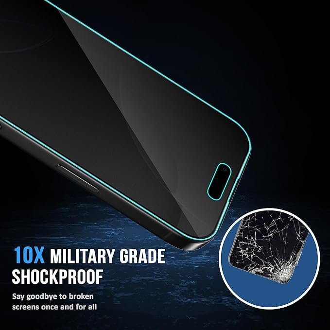 ARTECHSHIELD Military-Grade Gorilla Privacy Tempered Glass Compatible For iPhone 15 / iPhone 16 (Black) Edge To Edge Coverage and Easy Installation Kit with 1 month warranty