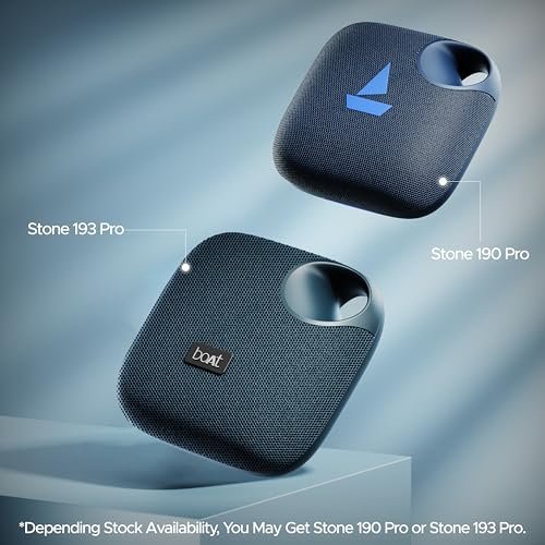 Boat Stone 193 Pro / Stone190 Pro with 5W Signature Sound, Up to 12hrs of Playtime, TWS Feature, Built-in Mic, Bluetooth v5.3, AUX Port, TF Card, IPX6 & Type-C Bluetooth Speaker (Tropical Blue)