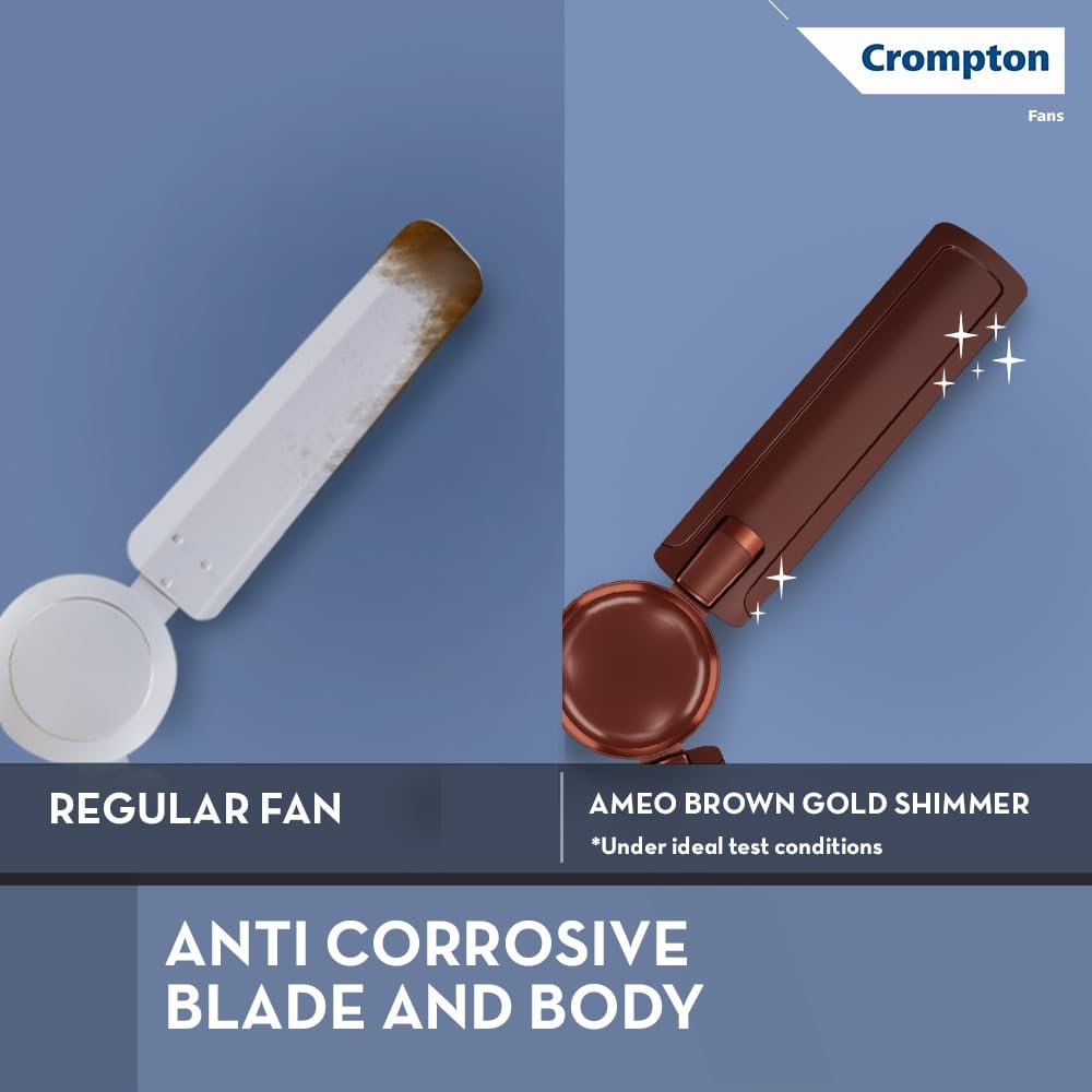 Crompton HIGHSPEED AMEO 1200mm (48 inch) Ceiling Fan (Brown Gold) Star rated energy efficient fan