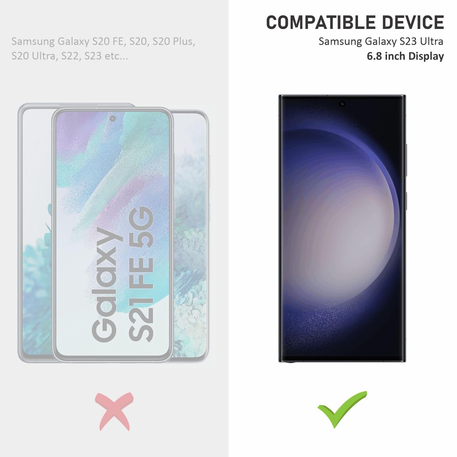 SupCares Military-Grade Curved Full Glue Tempered Glass Screen Protector for Samsung Galaxy S23 Ultra (6.8 Inch) With Easy Self Installation Kit | Fingerprint Working | Edge to Edge Coverage | Black