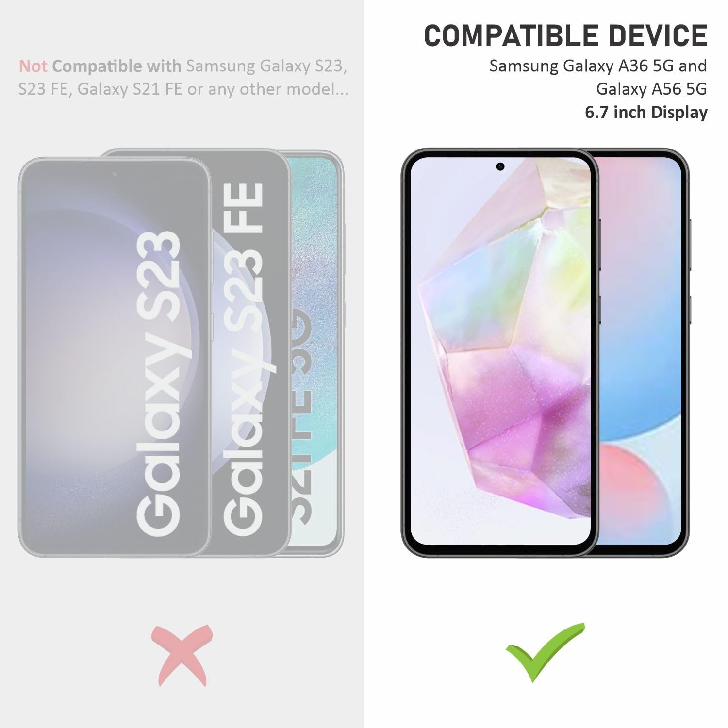 SupCares Tempered Glass for Samsung Galaxy A36 and Samsung Galaxy A56 (6.7 Inch) With Installation Kit | Military-Grade Gorilla Screen Protector | Edge to Edge Coverage | Black