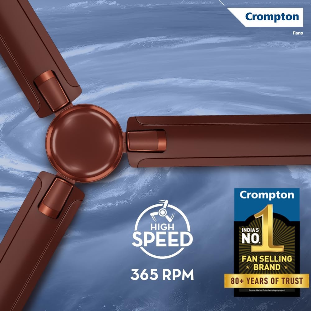 Crompton HIGHSPEED AMEO 1200mm (48 inch) Ceiling Fan (Brown Gold) Star rated energy efficient fan