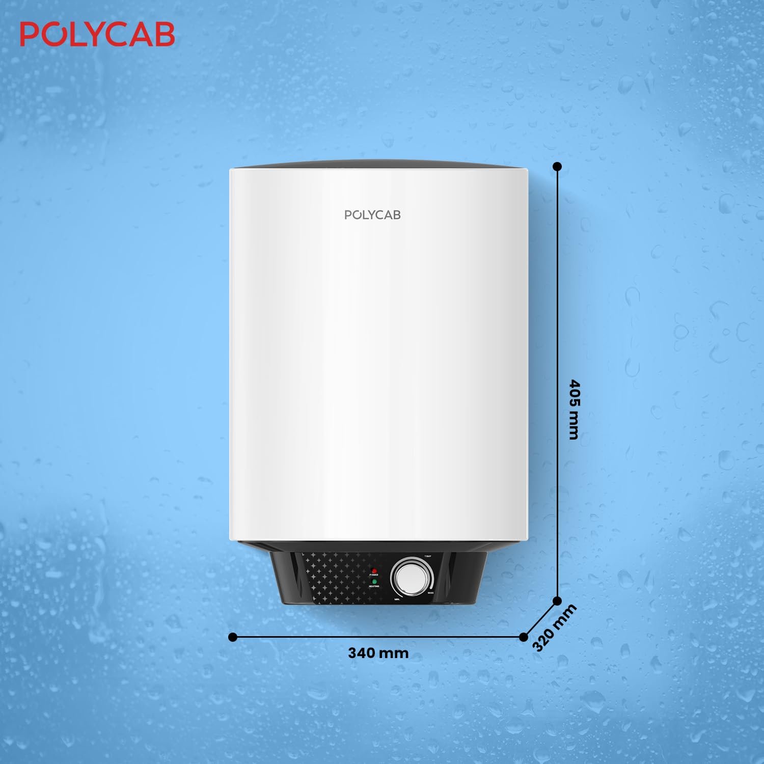 POLYCAB Celestia Prime 5-Star 10 Litre Water Heater (Geyser) | Free Connecting Pipe | 5-Year Tank Warranty by POLYCAB | Temperature Control Knob | Faster Heating, Shock Resistant【White】