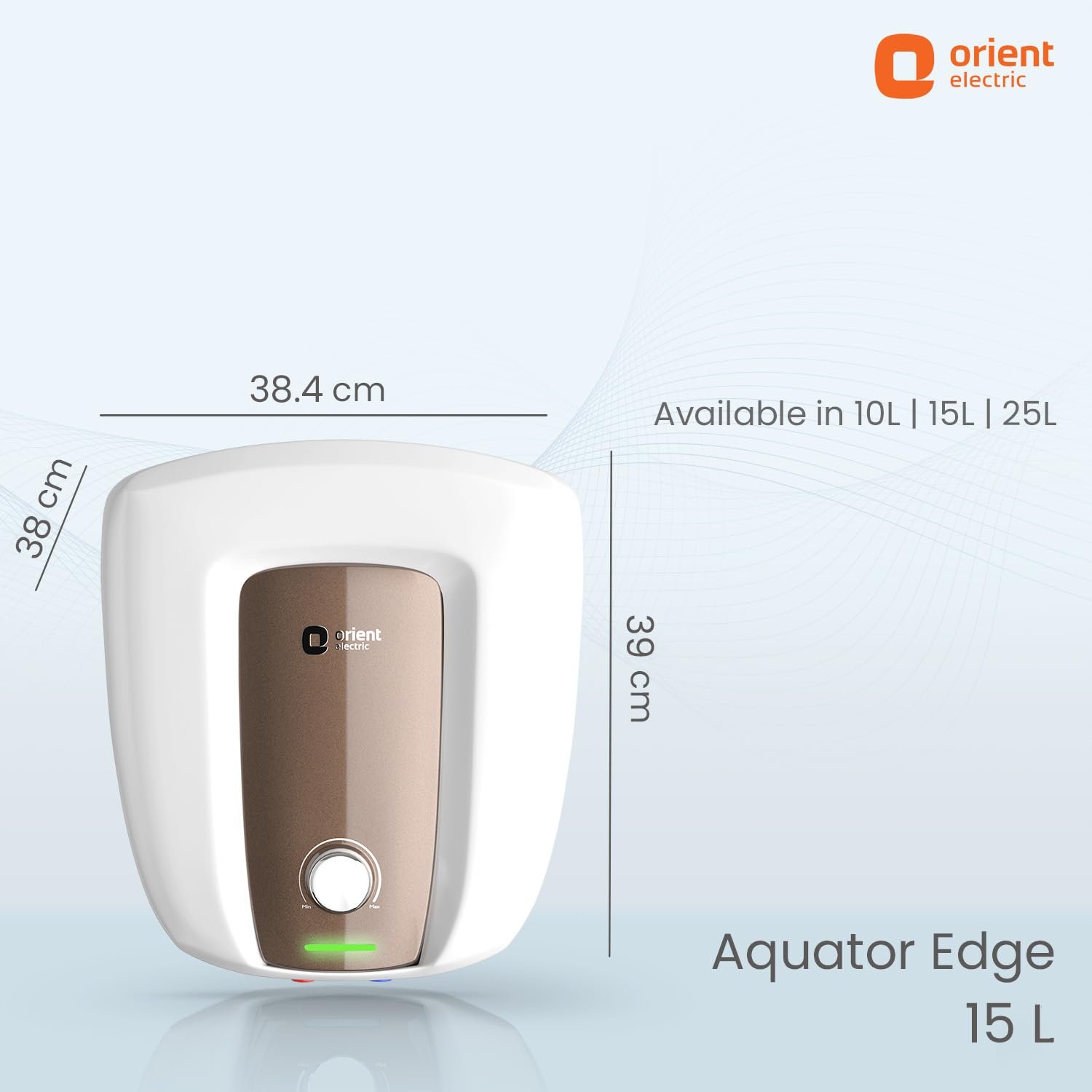 Orient Electric Aquator Edge Geyser|15L Storage Water Heater| Faster Heating with Whirlflow Technology| Ultra Diamond Glassline Tank | BEE 5-star rated | High Rise Compatible |5 years tank warranty