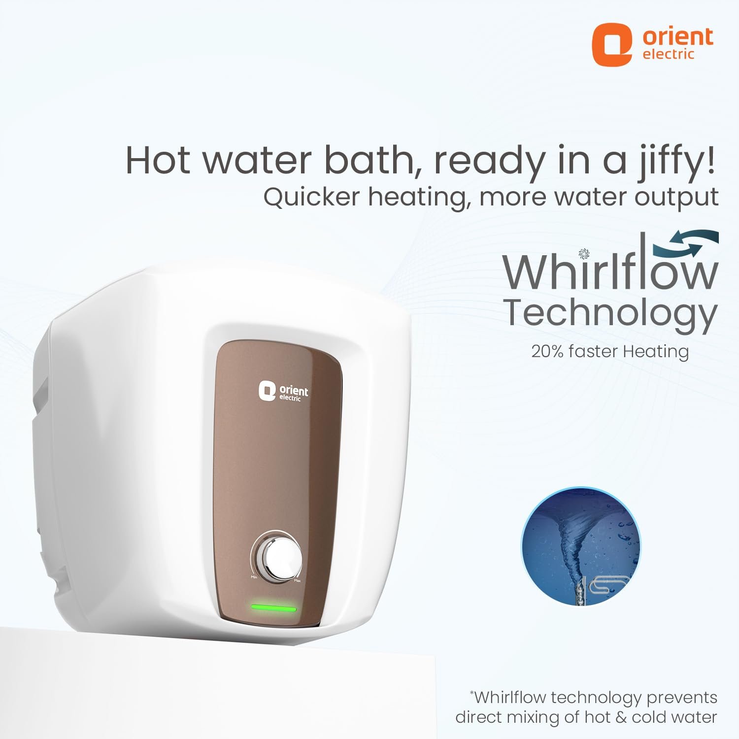 Orient Electric Aquator Edge Geyser|15L Storage Water Heater| Faster Heating with Whirlflow Technology| Ultra Diamond Glassline Tank | BEE 5-star rated | High Rise Compatible |5 years tank warranty