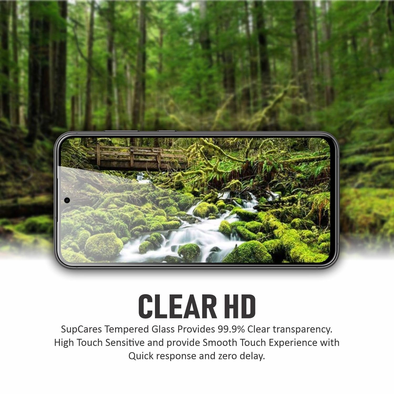 SupCares Tempered Glass for Samsung Galaxy A36 and Samsung Galaxy A56 (6.7 Inch) With Installation Kit | Military-Grade Gorilla Screen Protector | Edge to Edge Coverage | Black