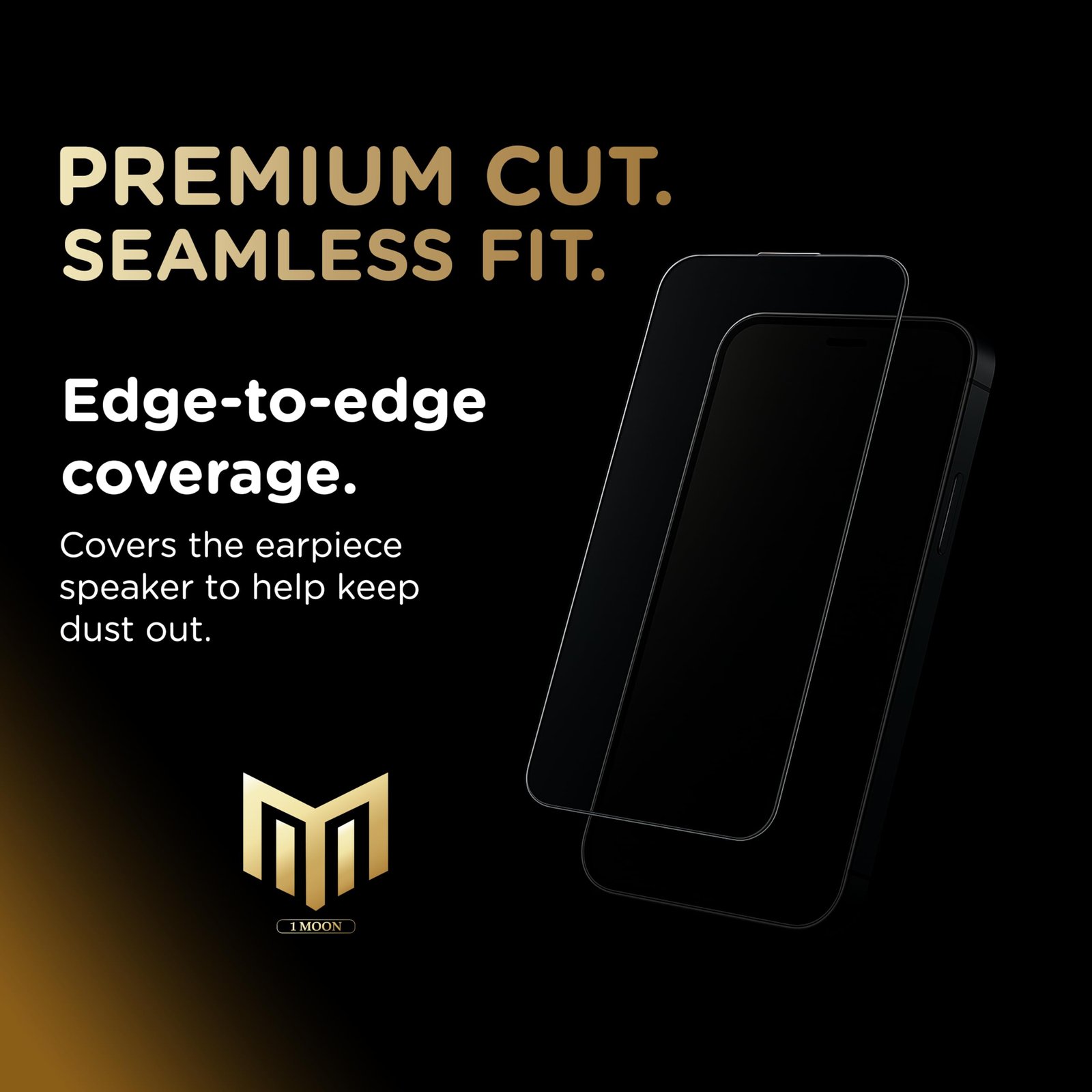 1Moon Tempered Glass for iPhone 17/16 Pro – DIY Easy Installation Frame, 9H Screen Protector with HD Clarity, Scratch Resistant, Oleophobic Coating, Dust Guard for Ear Speaker, Bubble-Free | 1 Pack