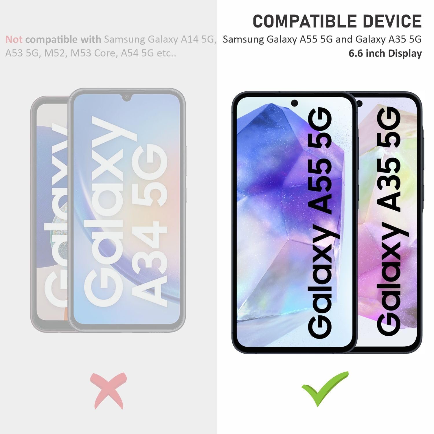 OpenTech® Military-Grade Tempered Glass Screen Protector Compatible For Samsung Galaxy A35 5G / Samsung Galaxy A55 5G (6.6 Inches) With Edge To Edge Coverage And Easy Installation Kit for Smartphone