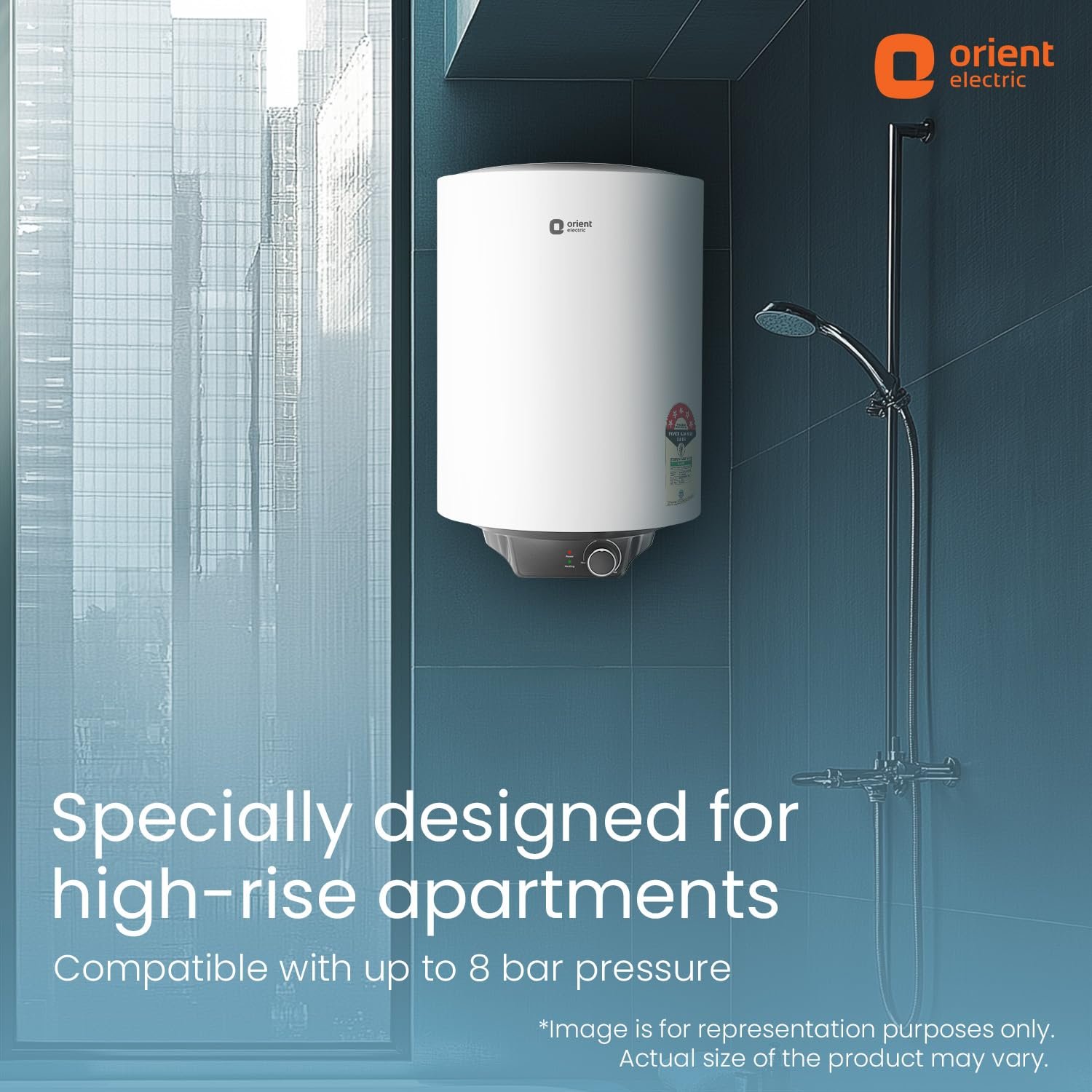 Orient Electric Enamour Classic Pro Geyser|25L Storage Water Heater| Faster Heating with Whirlflow Technology| HPE Coated Tank | BEE 5-star rated | High Rise Compatible |5 years tank warranty
