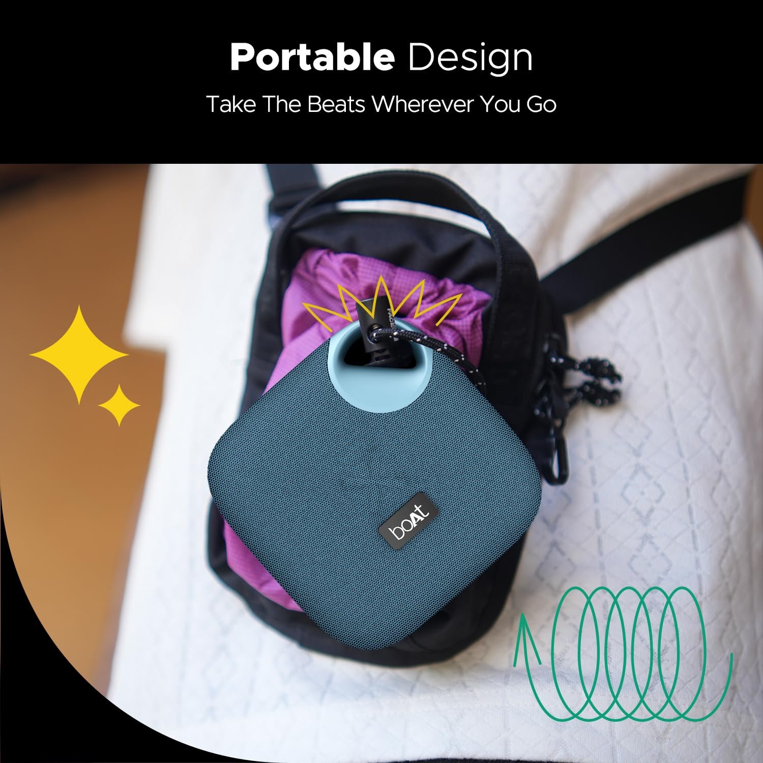 Boat Stone 193 Pro / Stone190 Pro with 5W Signature Sound, Up to 12hrs of Playtime, TWS Feature, Built-in Mic, Bluetooth v5.3, AUX Port, TF Card, IPX6 & Type-C Bluetooth Speaker (Tropical Blue)