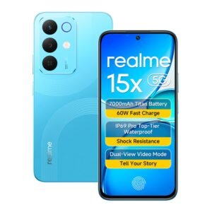 realme 15X 5G Smartphone 6GB RAM 128GB ROM, 6.8 inch 144Hz Display, 7000 0mAh Battery, 60W Fast Charging IP69 Pro Waterproof Dimensity 6300 6nm Octa-core chipset Processor (Aqua Blue)