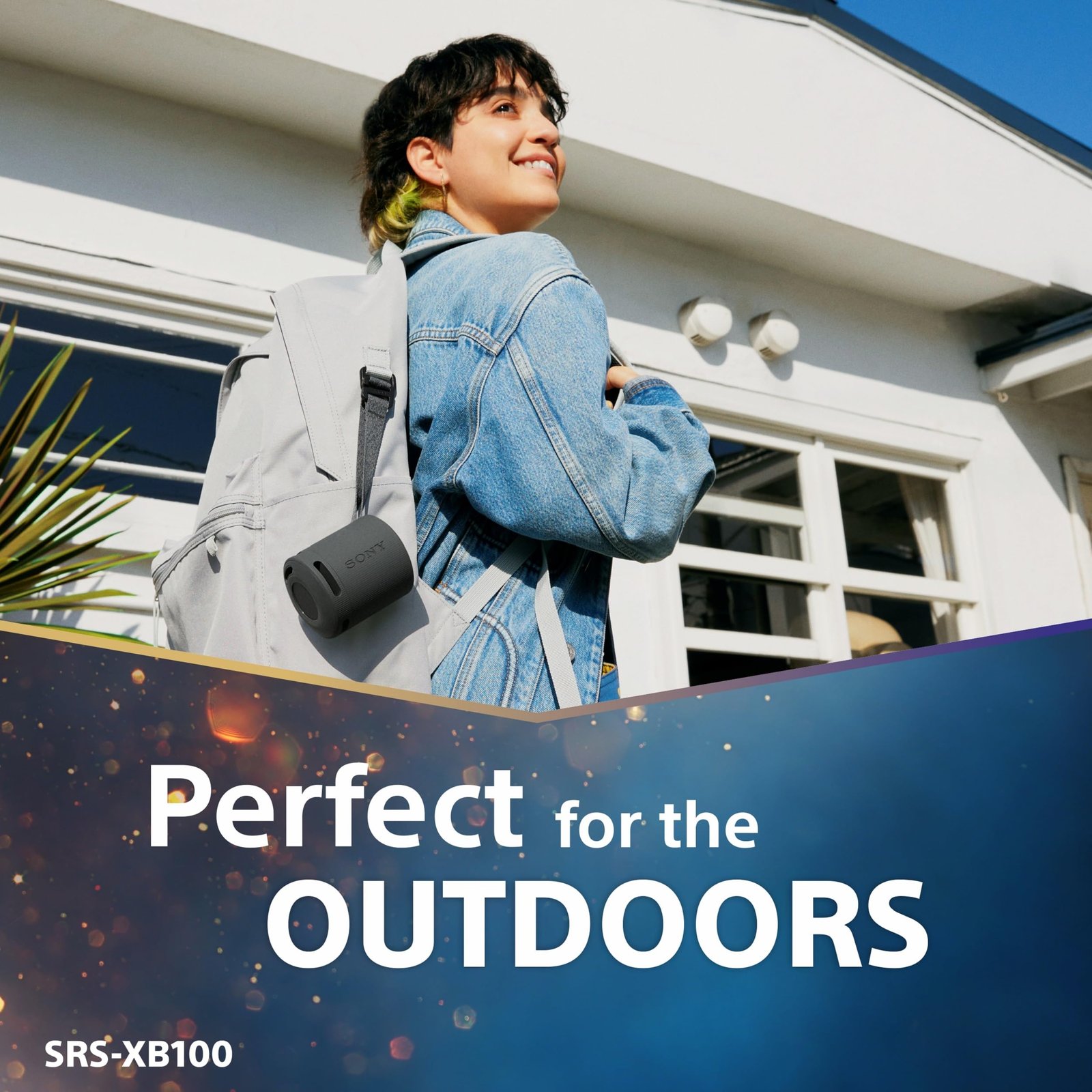 Sony SRS-XB100 Wireless Bluetooth Portable Lightweight Super-Compact Travel Speaker, Extra-Durable IP67 Waterproof & Dustproof, 16 Hrs Batt, Versatile Strap, Extra Bass & Hands-Free Calling-Black