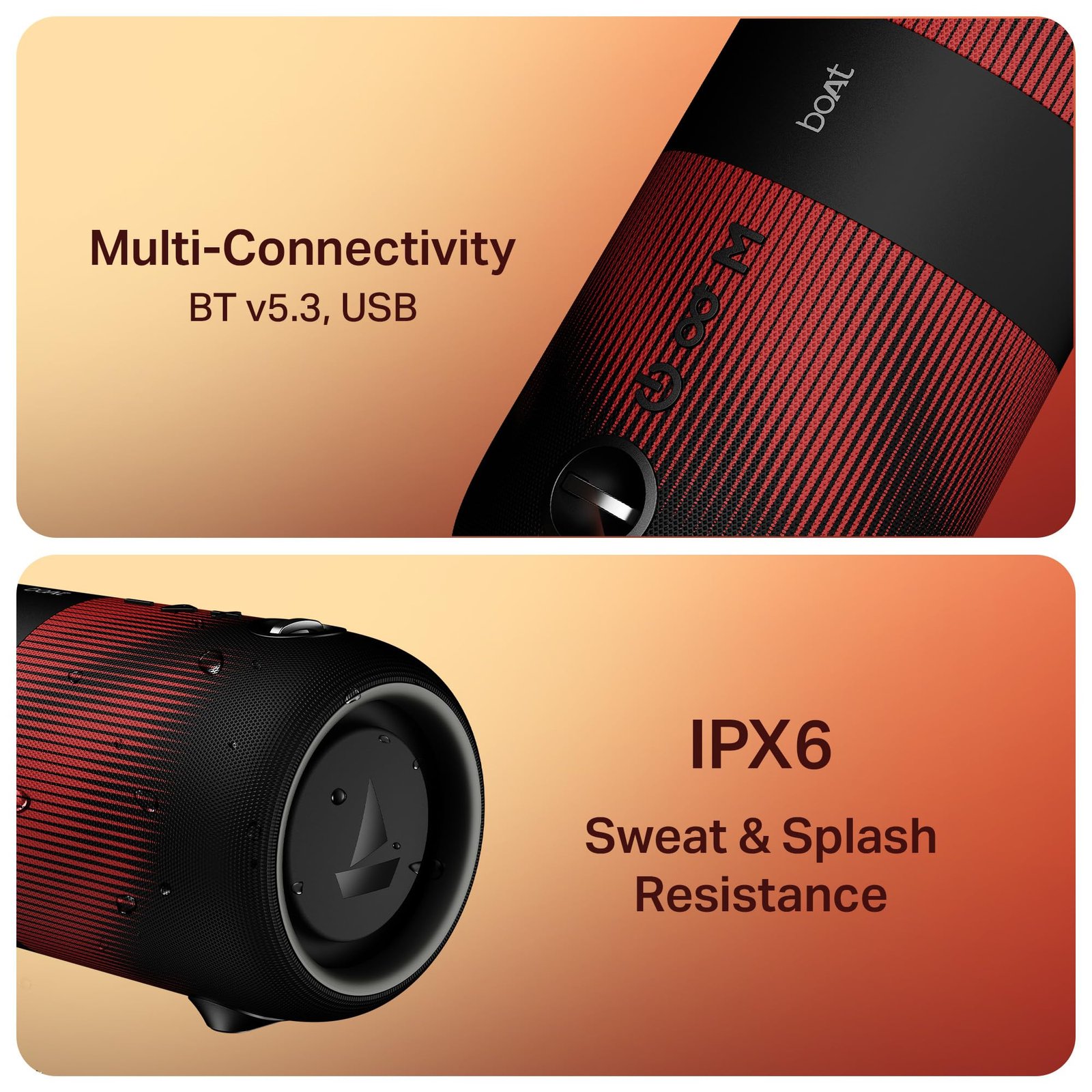 Boat 2025 Launch Stone 1200 Pro, 60W Boat Signature Sound, 76.2mm Drivers, TWS,7.5H Battery, Built-in Mic, Carry Strap,IPX6, Bluetooth Speaker, Wireless Speaker, Portable Speaker (Twilight Black)