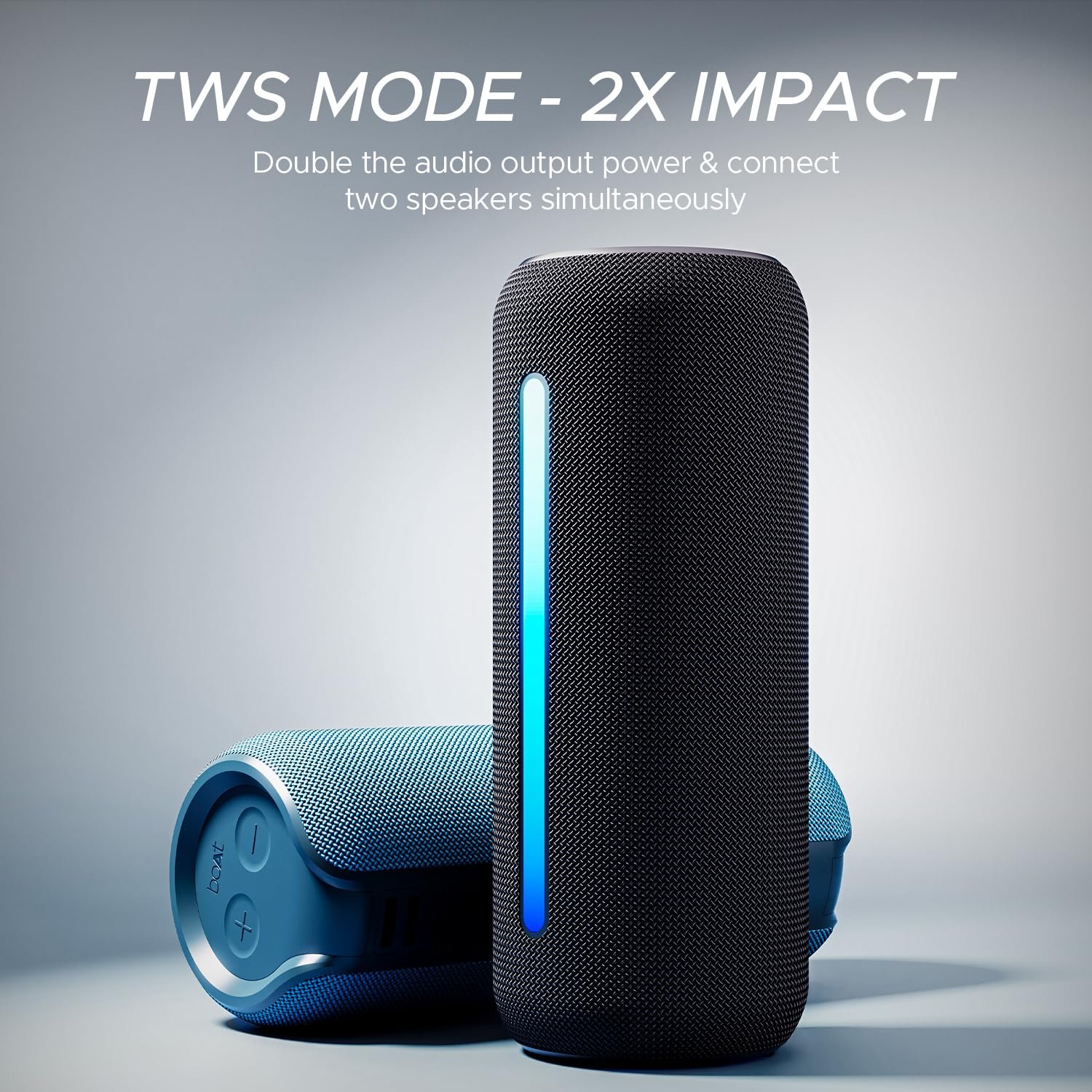 Boat Stone Spinx Pro Bluetooth Speaker with 20 W RMS Sound, Up to 8 hrs of Playtime, BTv5.0, Built-in Mic, RGB LEDs, TWS Feature, TF Card, AUX Port & USB Type-C Port(Midnight Black)