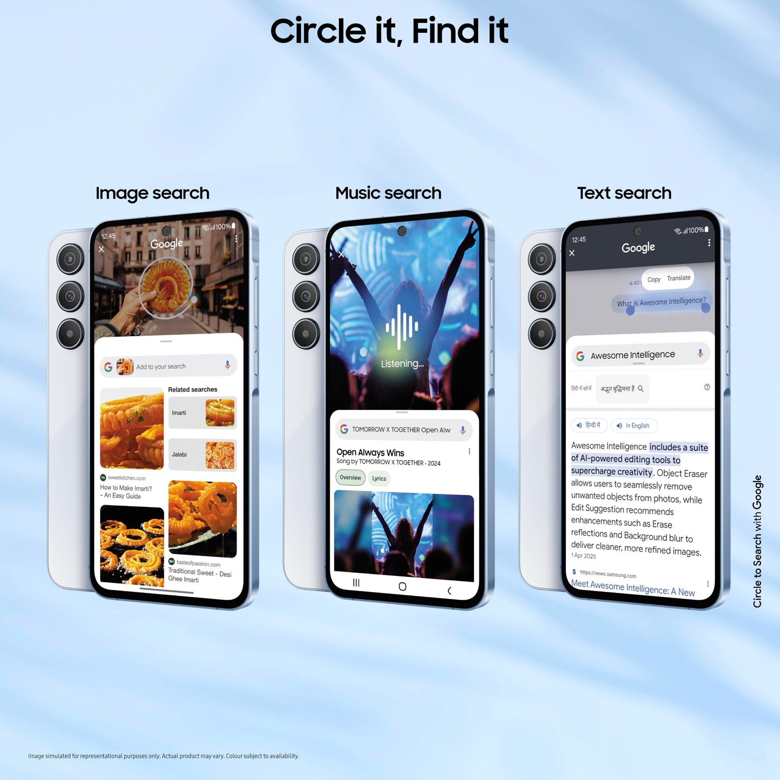 Samsung Galaxy A55 5G (Awesome Iceblue, 8GB RAM, 256GB Storage) | AI | Metal Frame | 50 MP Main Camera (OIS) | Super HDR Video| Nightography | IP67 | Corning Gorilla Glass Victus+ | sAMOLED Display